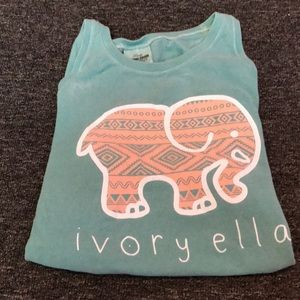 Teal ivory Ella elephant tank